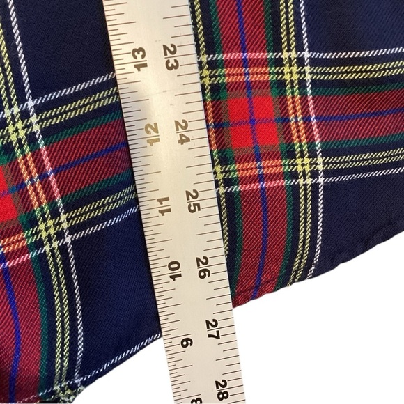 GAP Plaid Ruffle-Trim Pocket Shirt Red & Blue Tartan Plaid Large Preppy - Picture 10 of 12